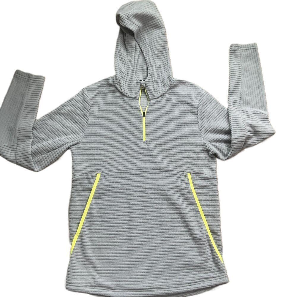 Xersion Grey Half-Zip Ribbed Texture Lightweight‎ Breathable Hoodie Size Small